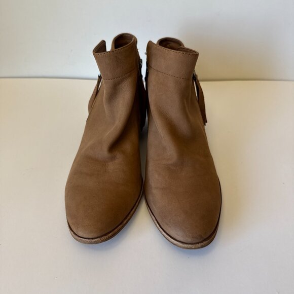 Sam Edelman Packer Ankle Boots Women’s Sz 8.5 Brown Suede Brown Side Zip - Picture 2 of 16